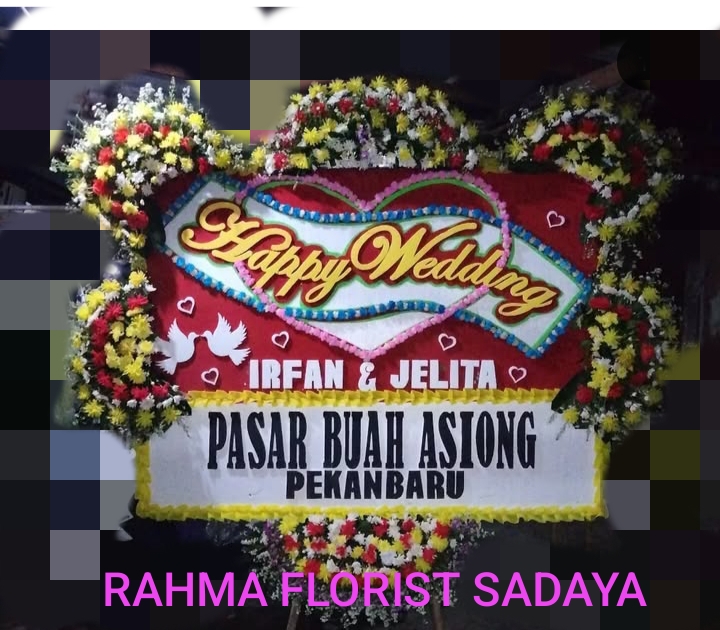 Karangan bunga papan pernikahan 150x200cm jambul 5